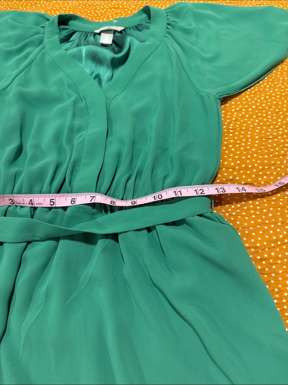H&M Green Midi Dress with Waist Tie - Picture 4 of 9